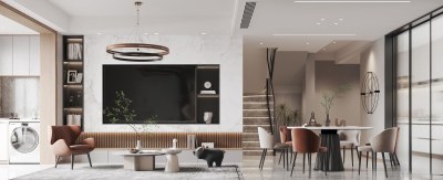 现代别墅客厅3D模型下载